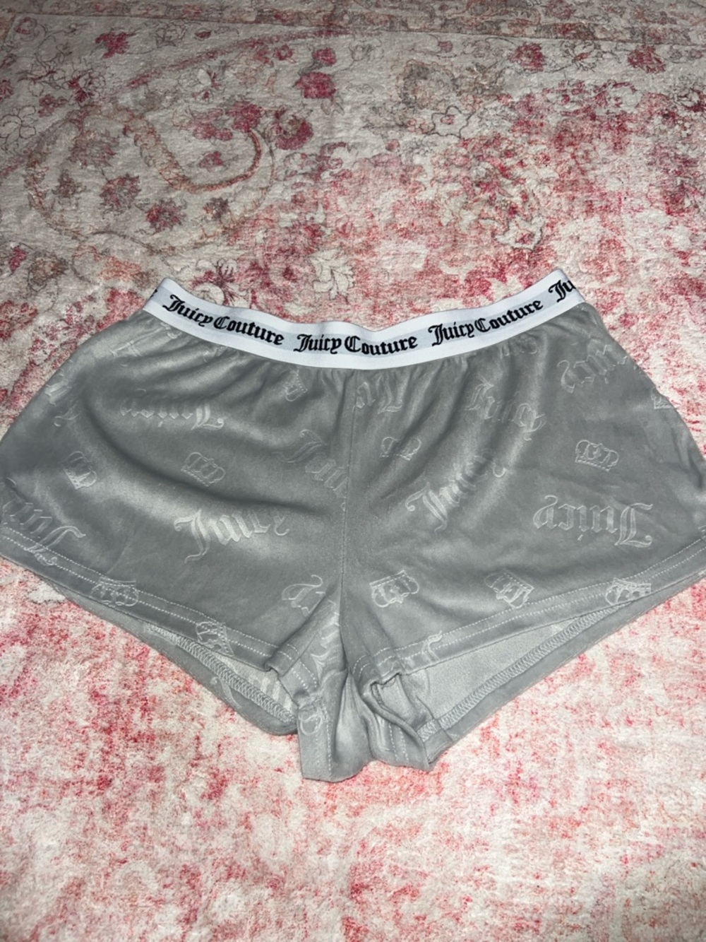 Juicy Couture Silver-Gray Logo Lounge Shorts